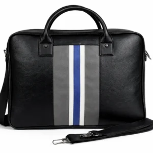 Trava Synthetic Business Laptop Bag Compatible with upto 15.6 inch Laptop - (Black)