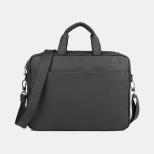 Trava Milky PU Leather Laptop Messenger Bag for Men Women Compatible with upto 15.6 inch Laptop (Black)