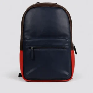 Premium PU Leather Laptop Backpack upto 15.6 inch for Office, Travel & Everyday Use – Blue & Red