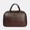 Trava Multipurpose Croco PU Leather Duffle Bag for Men Women - (Brown)