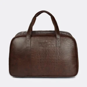 Trava Multipurpose Croco PU Leather Duffle Bag for Men Women - (Brown)