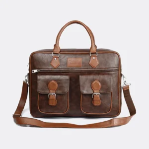 Trava Vintage Laptop Messenger Bag for Everyday Use Compatible with upto 15.6 inch Laptop - Brown