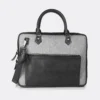Trava PU & Canvas Office Laptop Messenger Bag for Everyday Use Compatible with upto 15.6 inch Laptop - Gray
