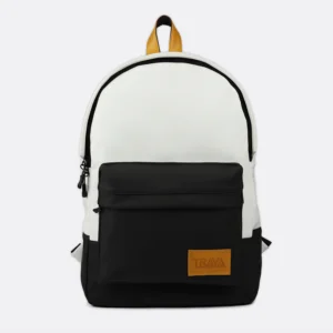 Premium White PU Leather Laptop Backpack upto 15.6 inch for Office, Travel & Everyday Use – Black & White