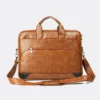 Trava Grain PU Leather Laptop Messenger Bag for Men Women Compatible with upto 15.6 inch Laptop (TAN)