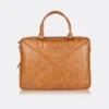 Trava 2 Tone PU Leather Laptop Messenger Bag for Men Women Compatible with upto 15.6 inch Laptop (TAN)