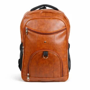 Premium PU Leather Laptop Backpack upto 15.6 inch for Office, Travel & Everyday Use – TAN